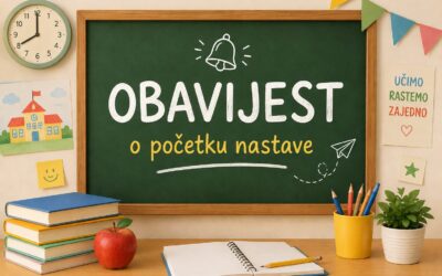 Obavijest o početku nastave